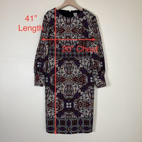 Chico's Womens Size 1P Medallion Print Sheath Midi NEW Dress Floral Party Office - Picture 5 of 15